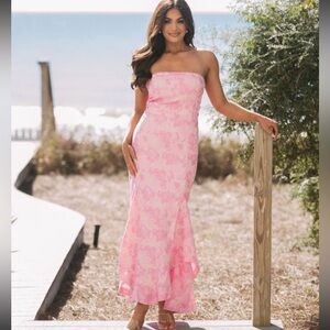 These Three Boutique Floral Jacquard Dress